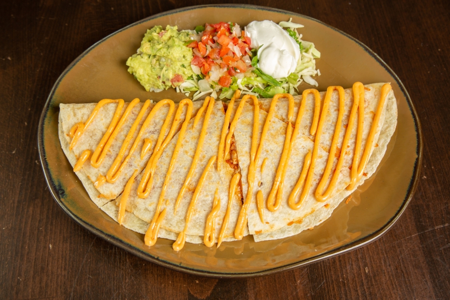 Order Vegan Stacked Quesadilla food online from Hussongs Cantina store, Las Vegas on bringmethat.com