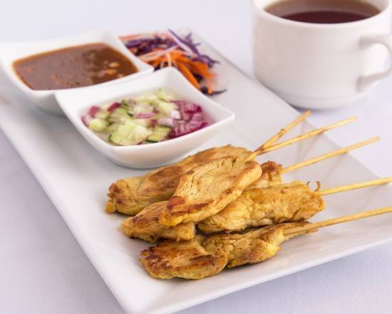Order Grilled Satay (5) food online from Saap Lao Thai Cuisine store, New Castle on bringmethat.com