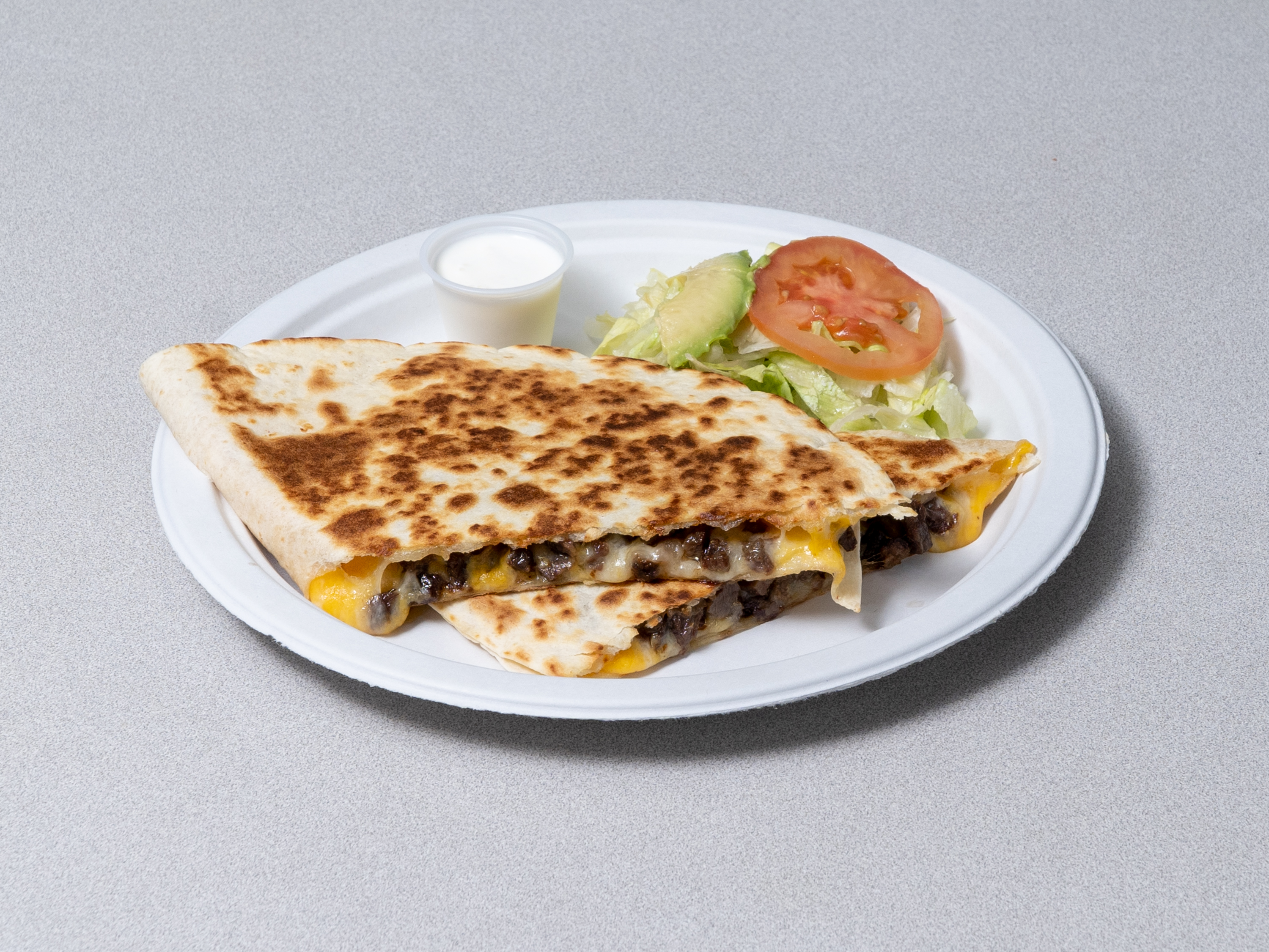 Order 12" Large Quesadilla with Meat food online from 3 Aguilas Taqueria store, Denton on bringmethat.com