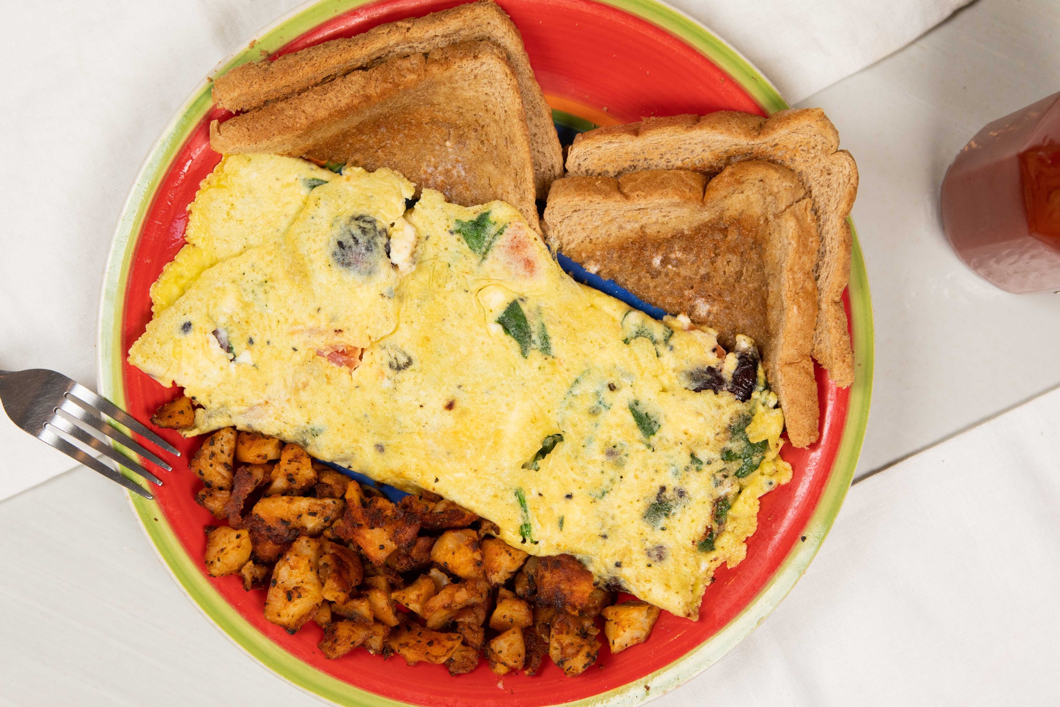 Order Mediterranean Omelet food online from Leo Place Diner store, Waltham on bringmethat.com