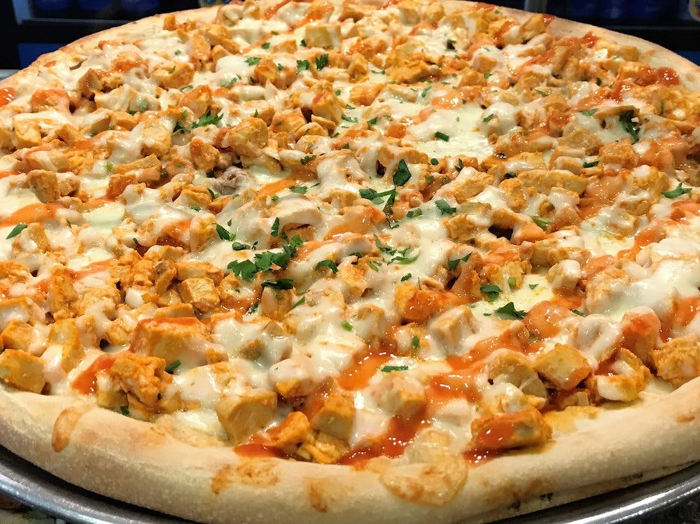 Order Buffalo Chicken Pizza - Large 18" food online from American Pie store, Bridgehampton on bringmethat.com