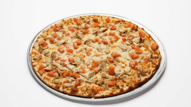 Order Chicken Alfredo Pizza-Large food online from Carbone's Pizzeria store, Woodbury on bringmethat.com