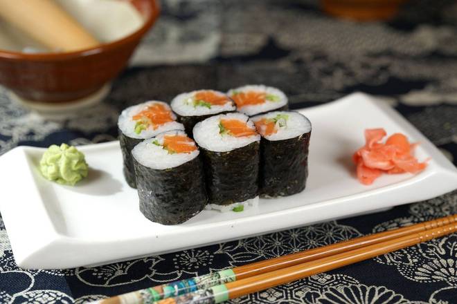 Order Negi salmon roll food online from Osaka sushi express & fresh fruit smoothies store, Chicago on bringmethat.com