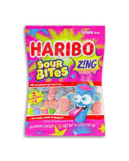 Order Haribo Gummy Candy - Sour Bites 5 oz food online from Pink Dot Logan Heights store, San Diego on bringmethat.com