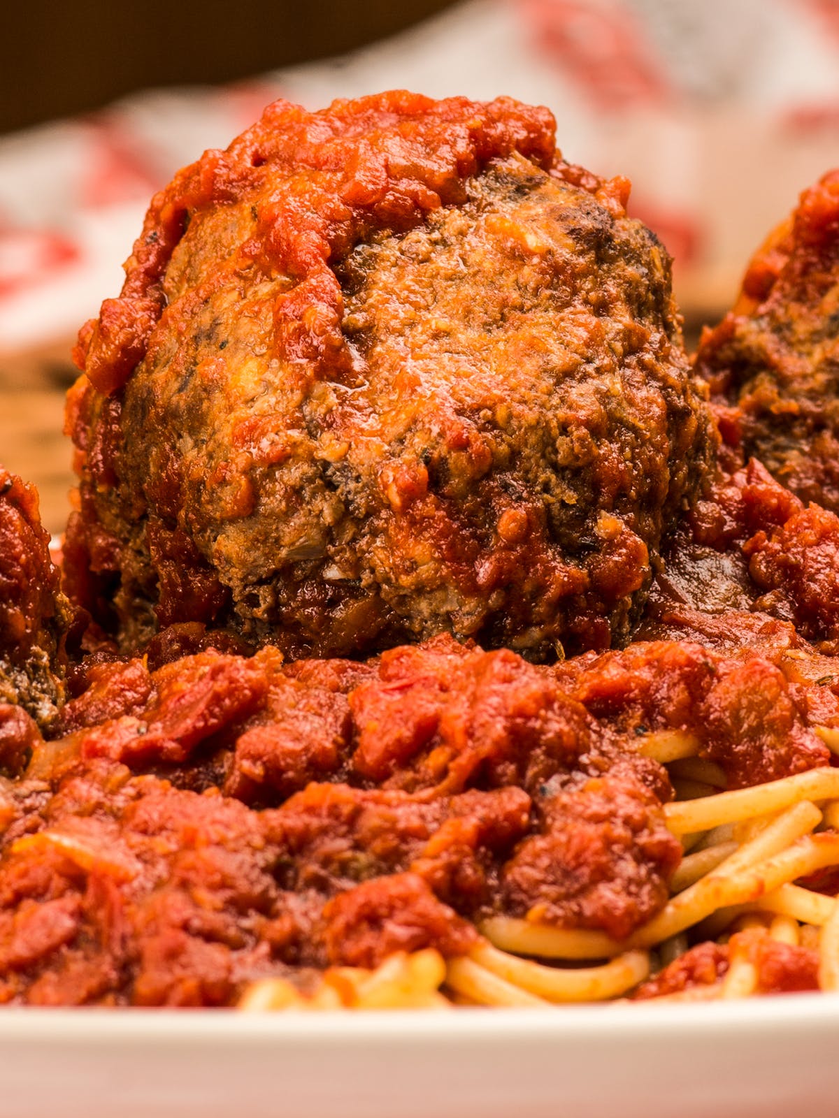 Order Spaghetti with Meatballs - Small (Serves 3 People) food online from Buca di Beppo store, Austin on bringmethat.com