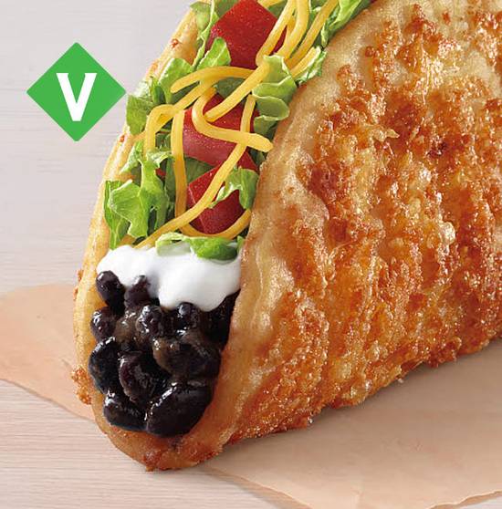 Order Black Bean Toasted Cheddar Chalupa food online from Taco Bell store, Oglesby on bringmethat.com