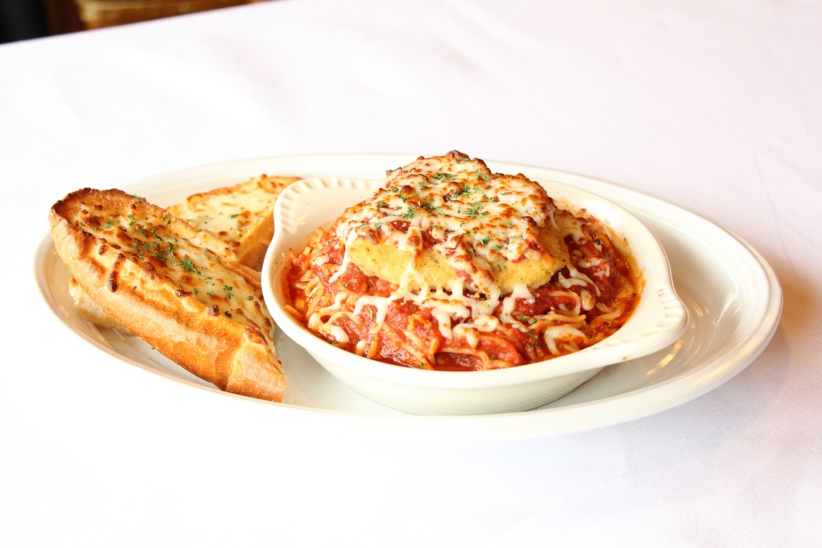 Order Chicken Parmesan Pasta food online from Palio Pizza Cafe store, Fort Worth on bringmethat.com