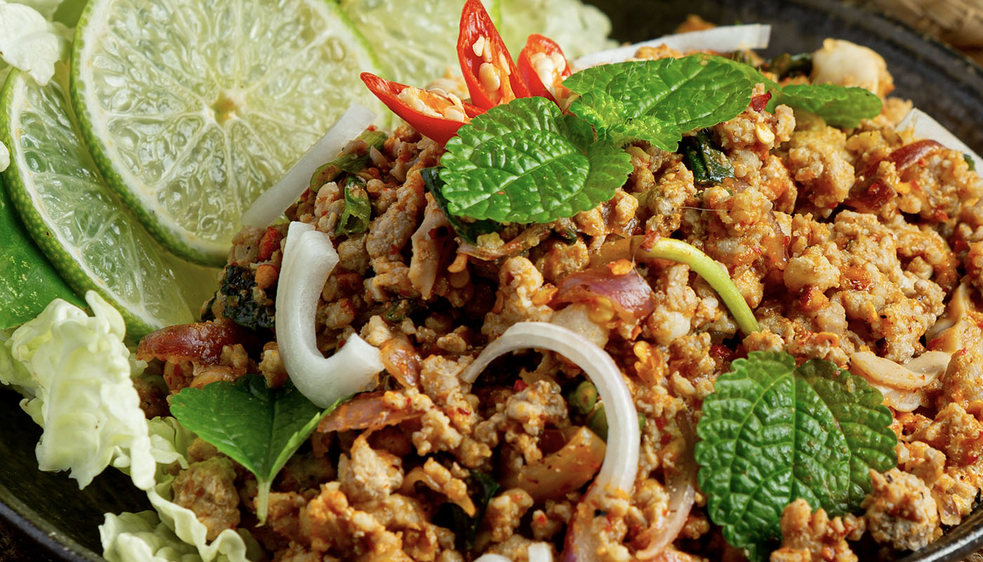 Order Larb Salad ลาบ food online from Khaokang Thai Kitchen store, Mountain View on bringmethat.com