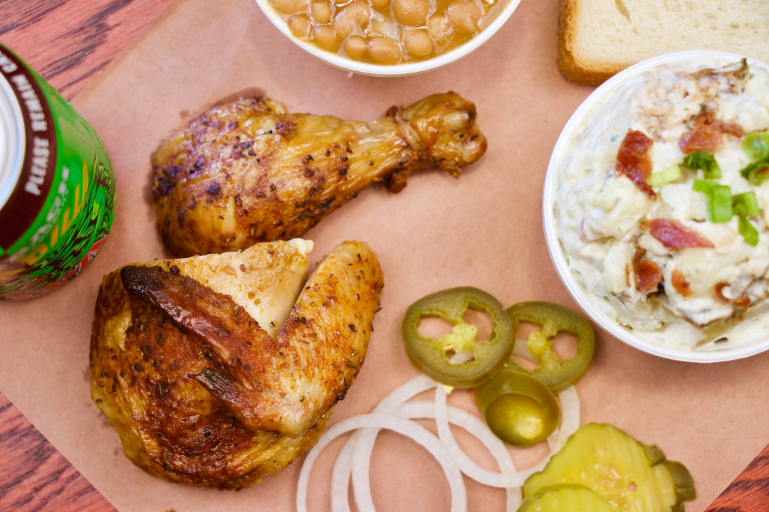 Order Half Chicken food online from 2 Guys 1 Pit Bbq & Catering store, Tomball on bringmethat.com