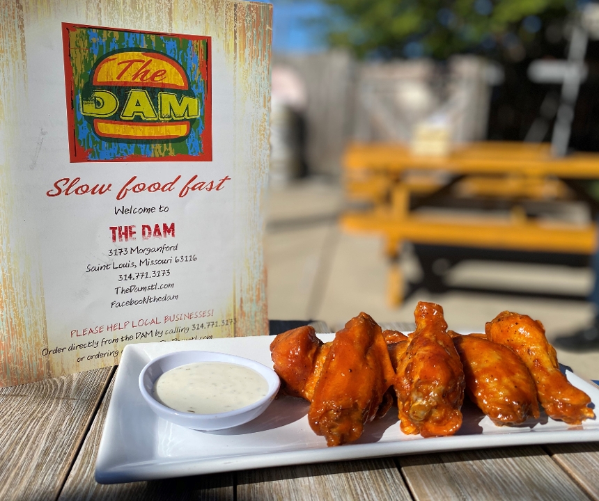 Order House-Made Chicken Wings food online from The Dam store, Saint Louis on bringmethat.com