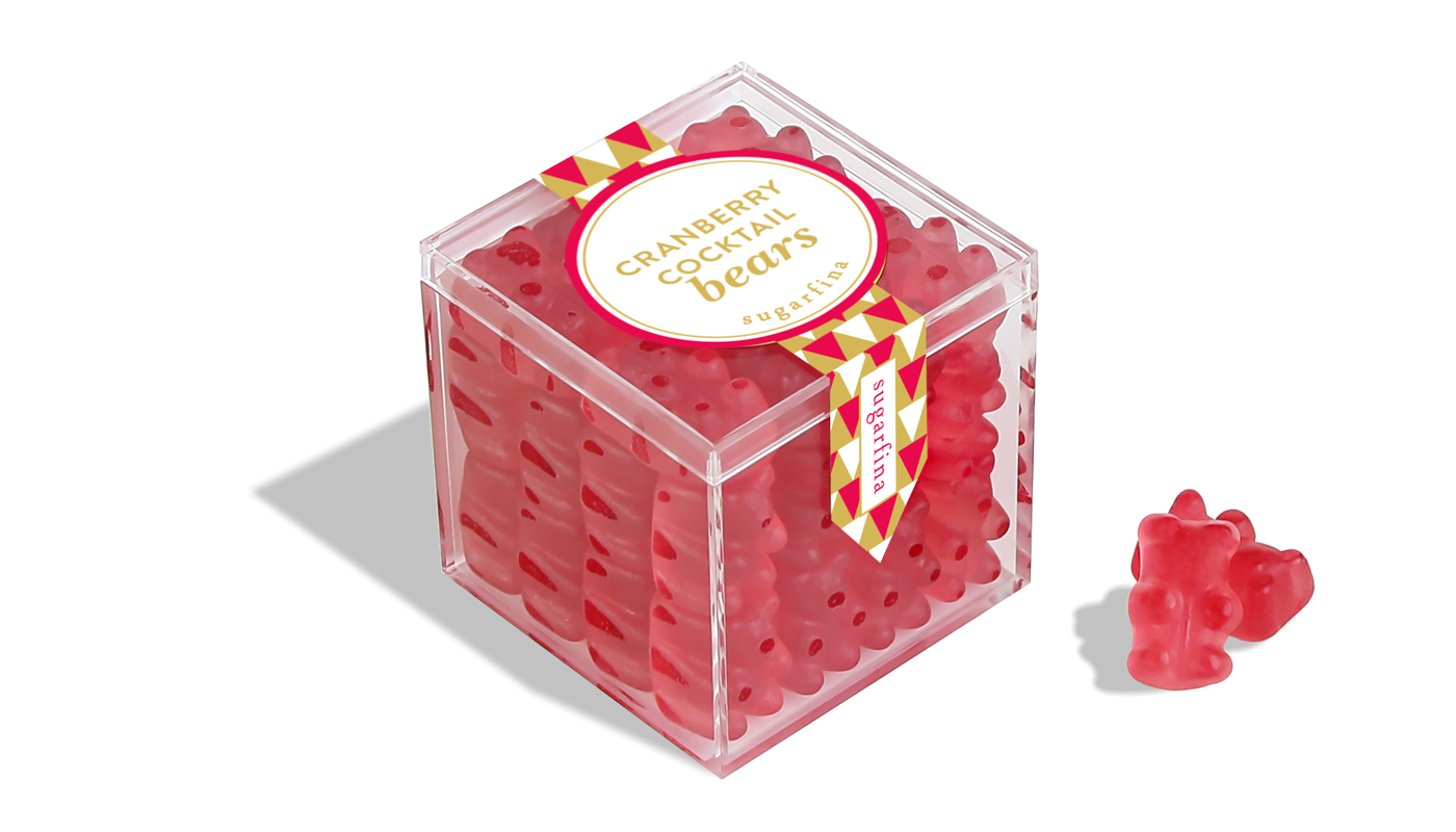Order Cranberry Cocktail Bears Small Candy Cube (Holiday 2022) food online from Sugarfina store, Culver City on bringmethat.com