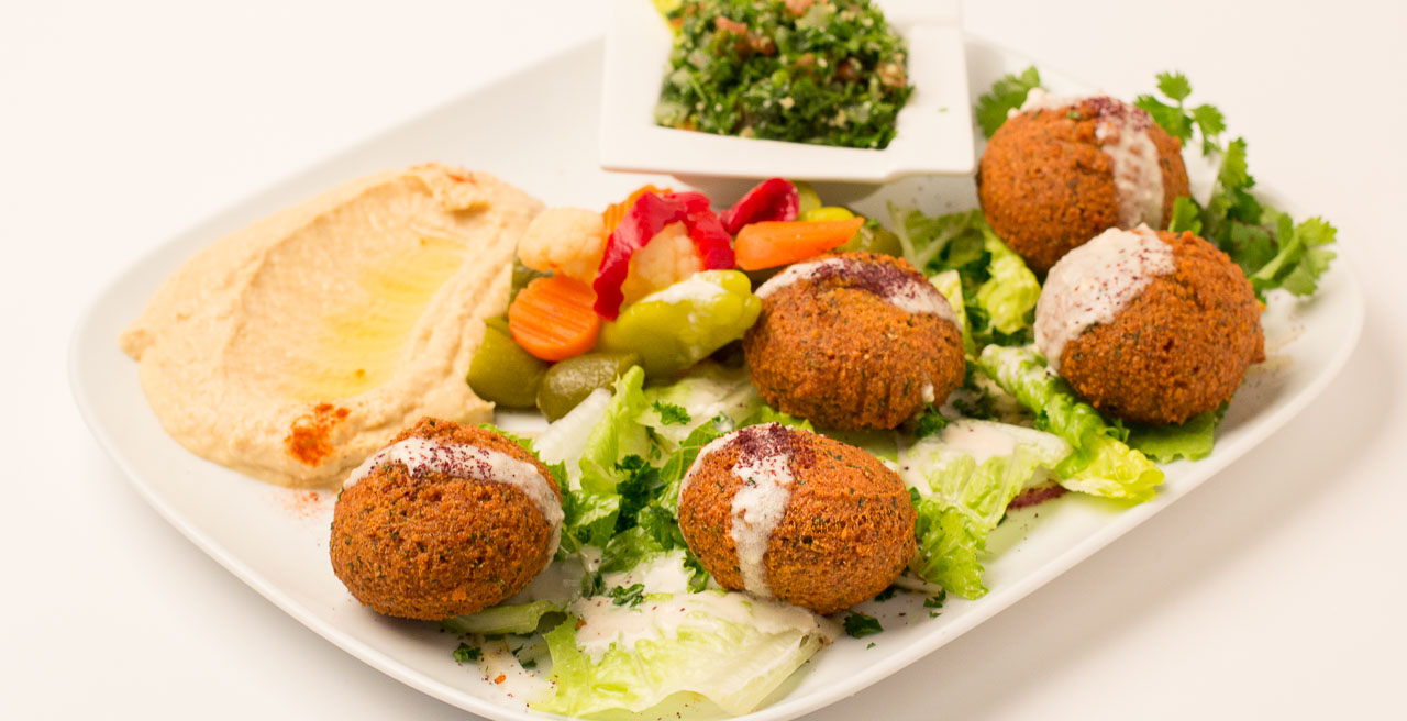 Order M11. Five Pieces  Falafels Dinner food online from Zamani Grill store, Conroe on bringmethat.com