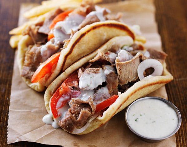 Order Lamb Beef Gyro Platter - Gyro food online from Golden Pizzeria store, Norfolk on bringmethat.com