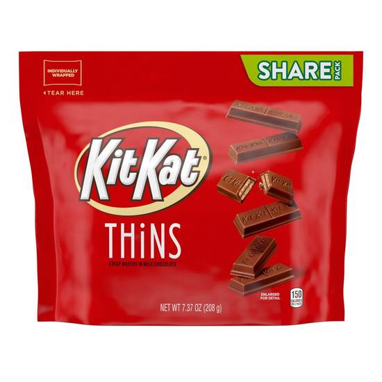 Order Kit Kat Thins Individually Wrapped Milk Chocolate Wafer Candy Bars, 7.37 OZ food online from Cvs store, SUNNYVALE on bringmethat.com