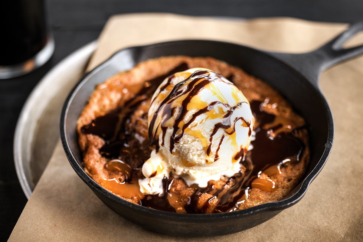 Order Salted Caramel Cookie Skillet food online from World Of Beer store, Richmond on bringmethat.com