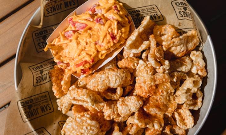 Order Pork Skins & Pimento Cheese food online from Sam Jones BBQ Raleigh store, Raleigh on bringmethat.com