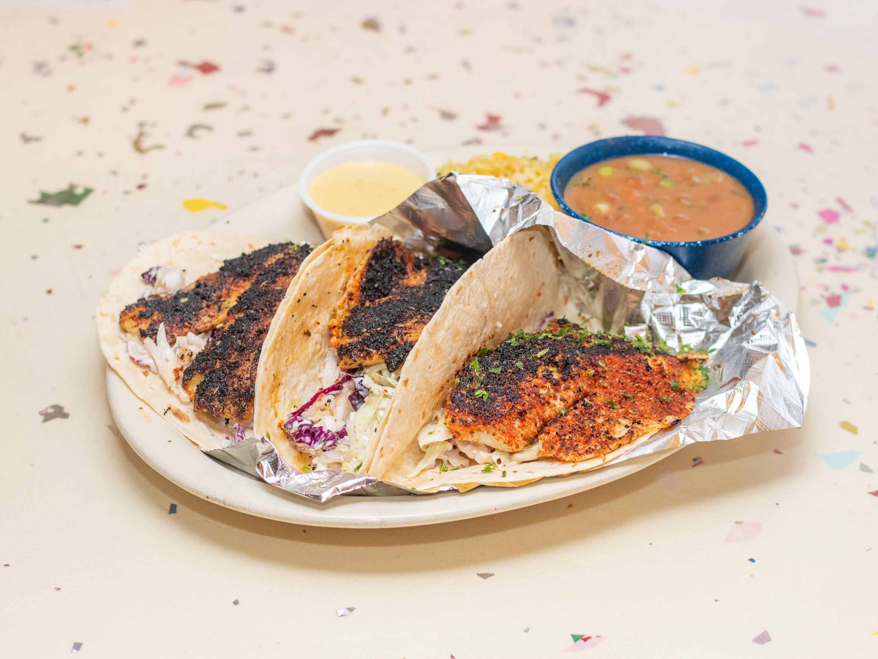 Order Fish Tacos food online from Valdo's Seafood House store, El Lago on bringmethat.com