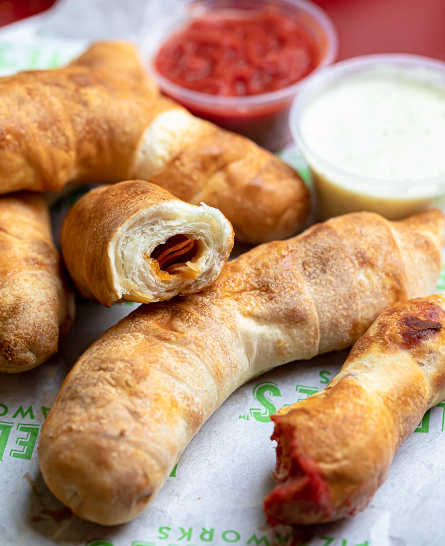 Order Double Dave's Pepperoni Rolls - 1 Roll food online from DoubleDave's Pizzaworks store, Houston on bringmethat.com