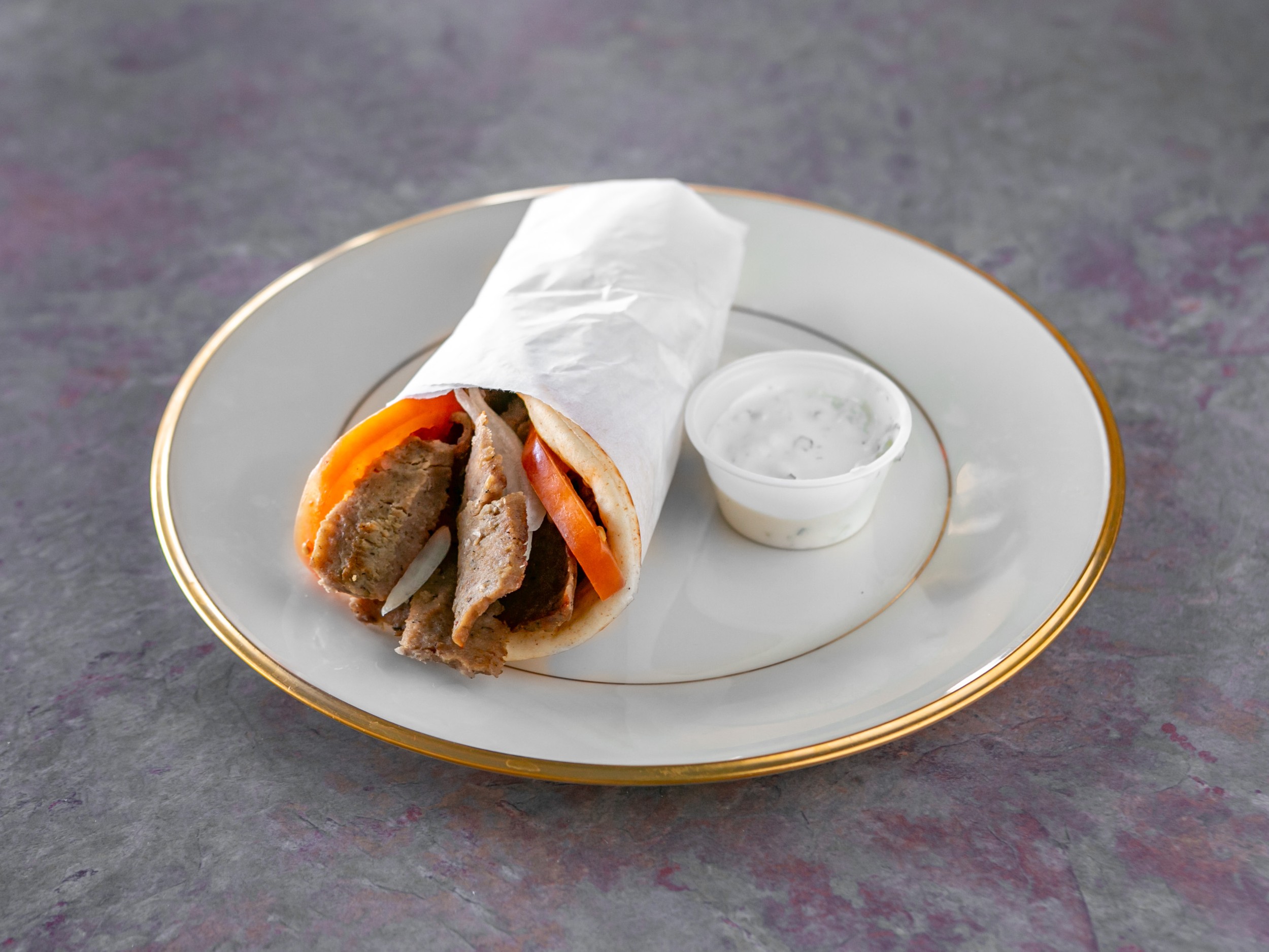 Order Traditional Gyro Sandwich food online from Never On Sunday store, Kansas City on bringmethat.com
