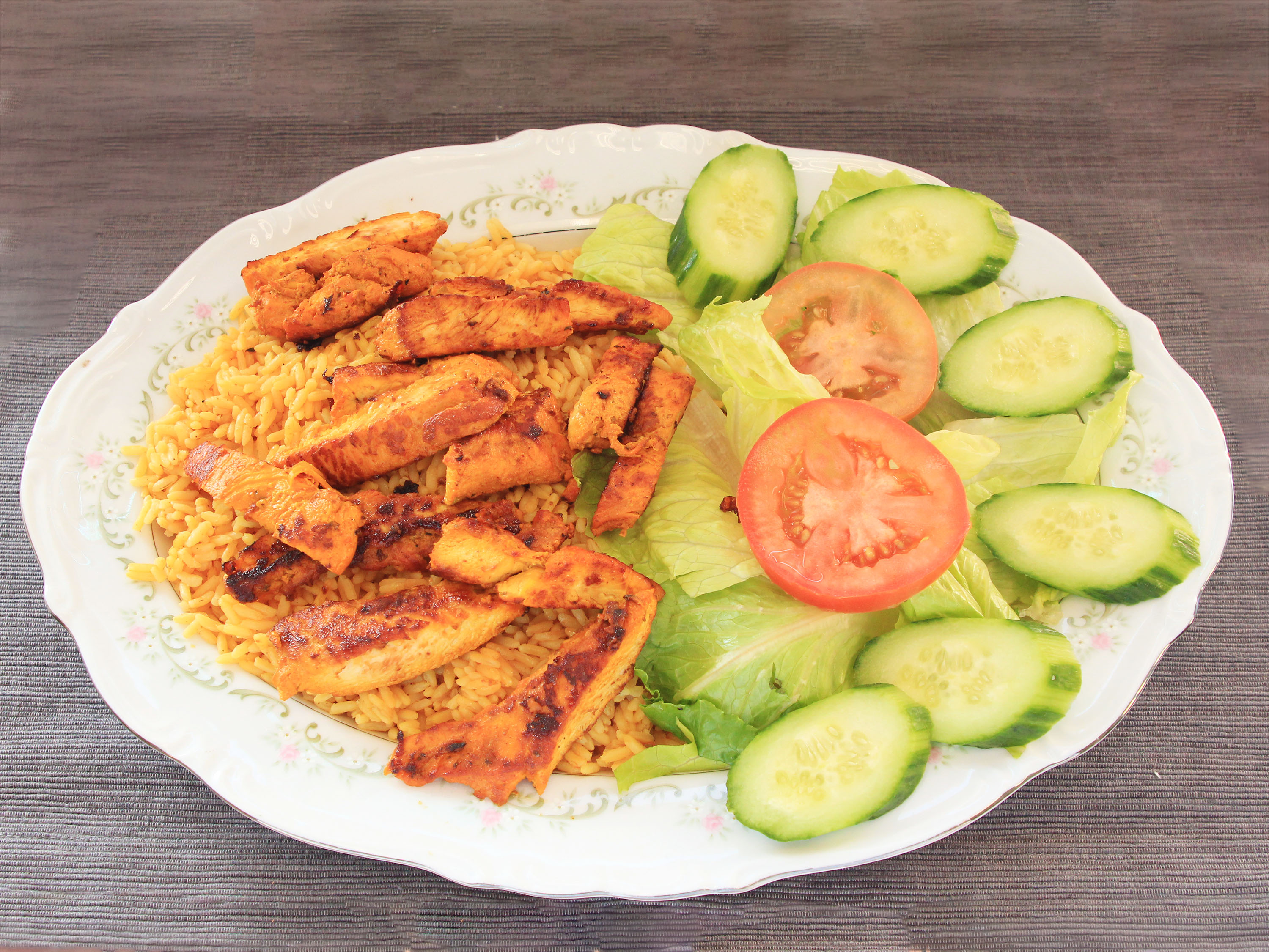 Order Grilled Chicken with Rice and Salad food online from Crown Fried Chicken store, Elizabeth on bringmethat.com