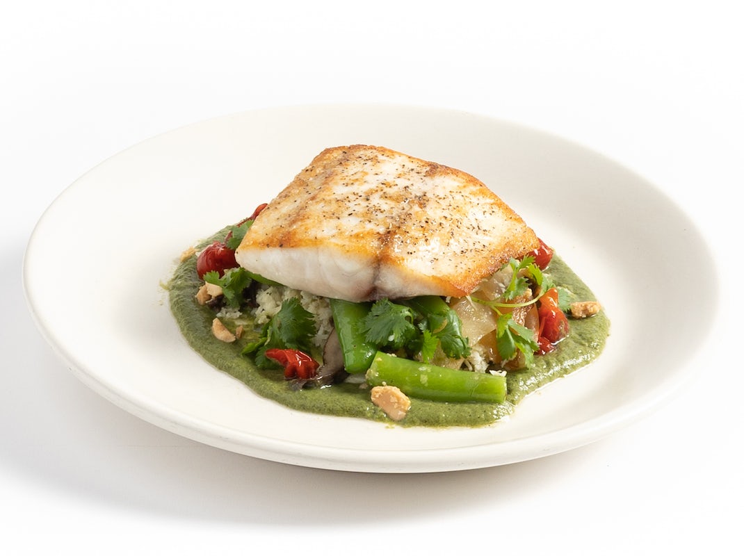 Order Pan Seared Sea Bass* food online from True Food Kitchen store, San Diego on bringmethat.com