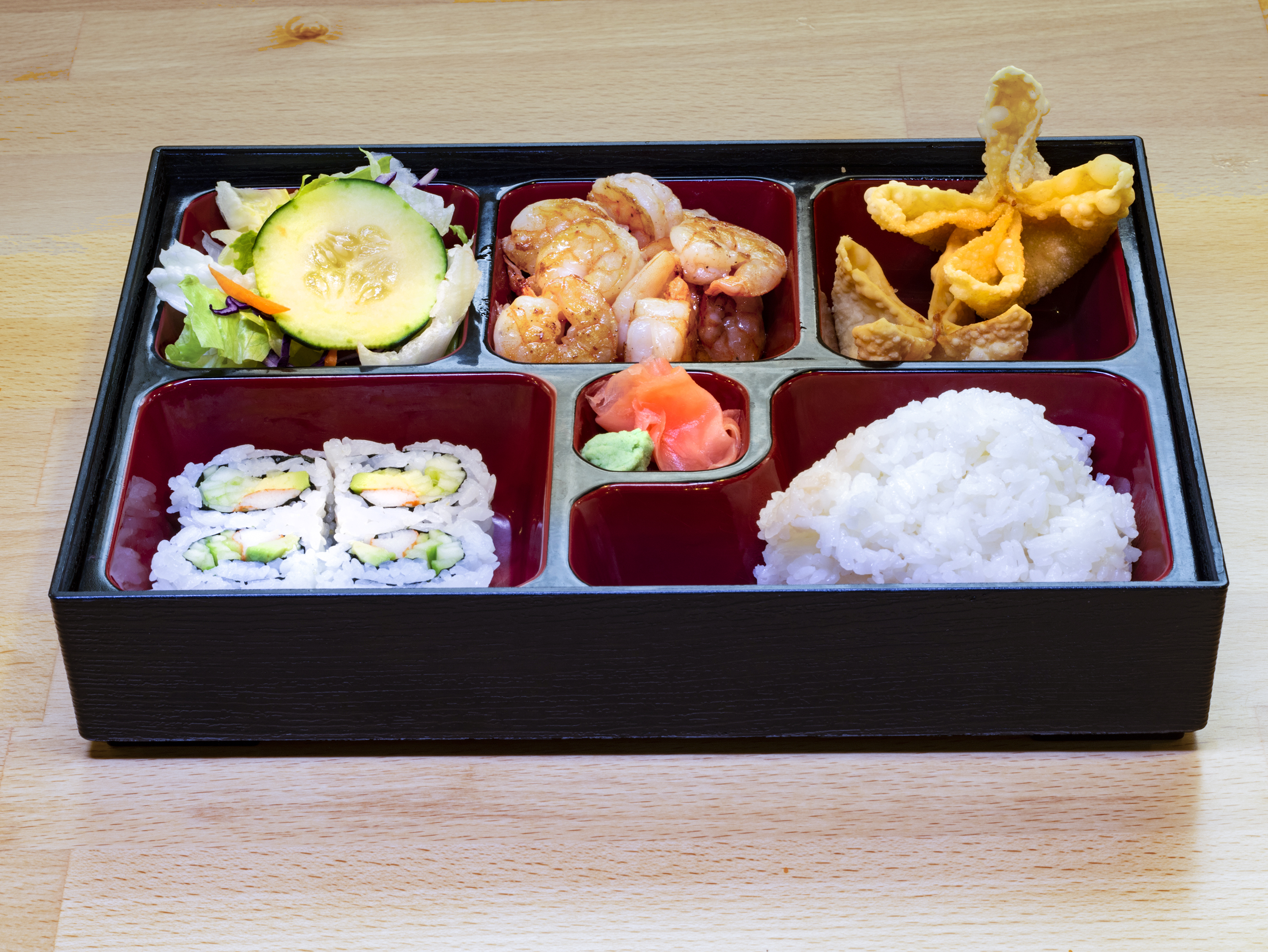 Order Shrimp Bento Box food online from Ginger Wasabi Sushi + Grill store, Lexington on bringmethat.com