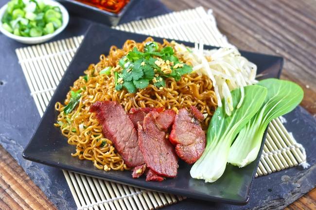 Order Spicy Ramen BBQ Pork food online from Red 88 Packie store, Davis on bringmethat.com
