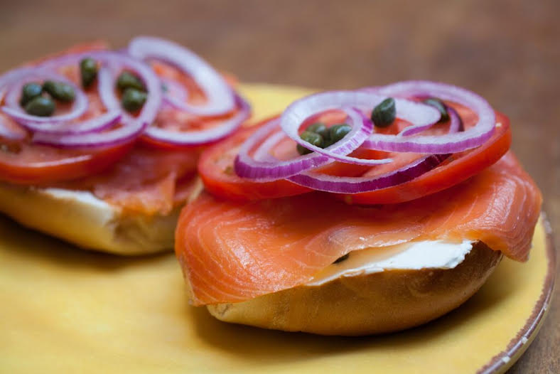 Order Bagel with Your Choice of Smoked Salmon Preparation, and Cream Cheese - Deluxe  food online from Tompkins square bagels store, New York on bringmethat.com