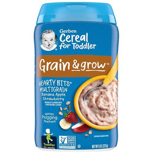 Order Gerber Hearty Bits Multigrain Banana Apple Strawberry Baby Cereal Banana Apple Strawberry - 8.0 oz food online from Walgreens store, Concord on bringmethat.com