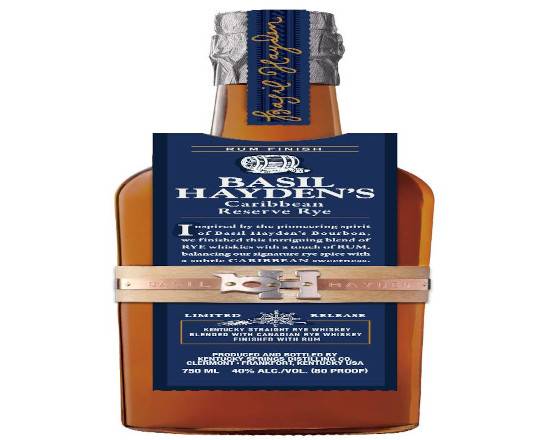 Order Basil Hayden’s Caribbean Reserve Rye Whiskey 750ml 40% food online from Pacific Liquor Market store, Bell Gardens on bringmethat.com