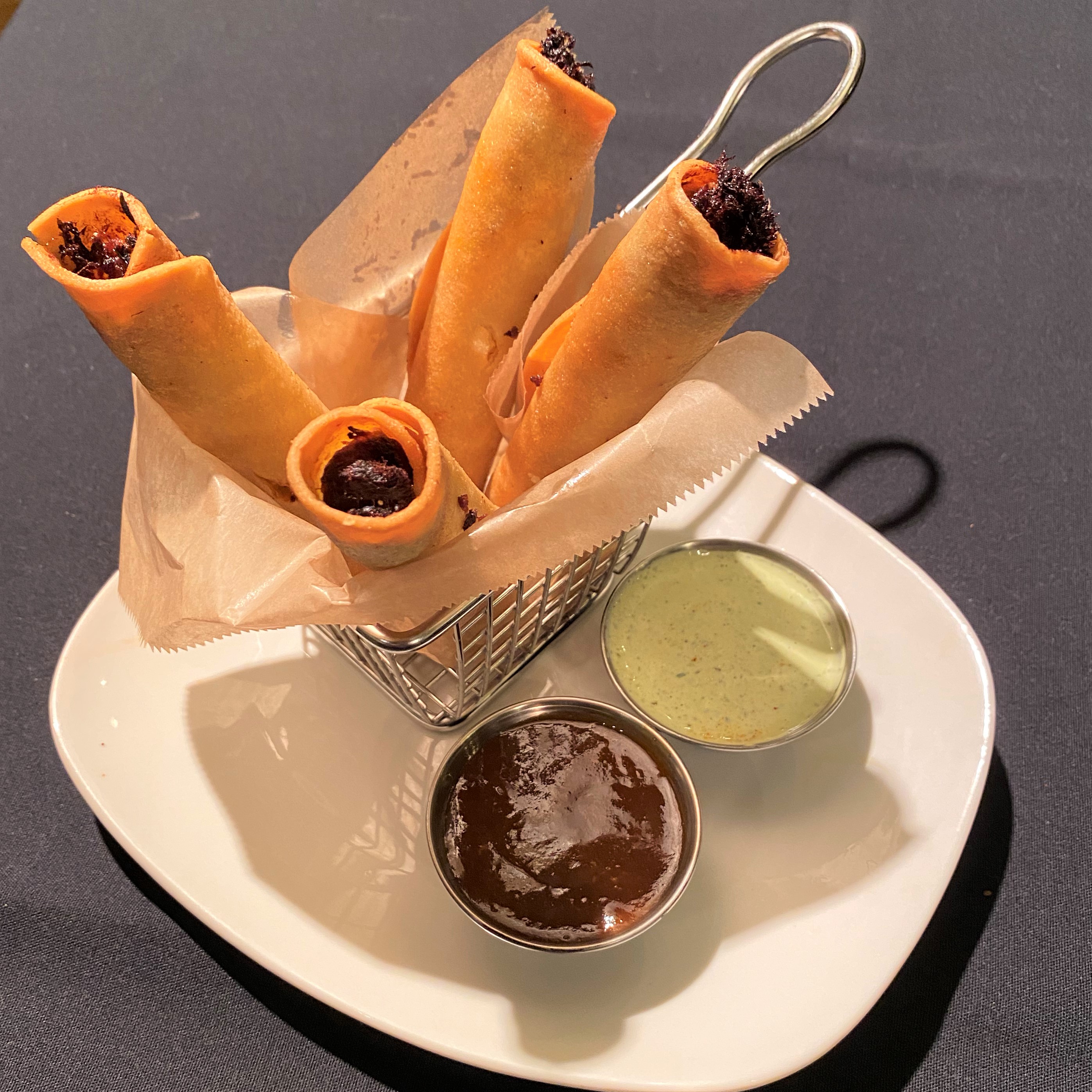 Order BBQ Pork Taquitos  food online from Blue Mesa Grill store, Addison on bringmethat.com