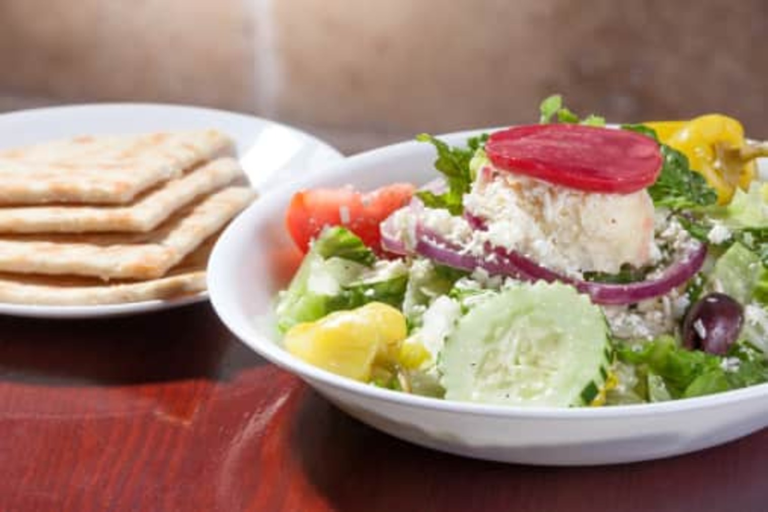Order Mini Greek Salad food online from Little Greek Fresh Grill store, Youngstown on bringmethat.com