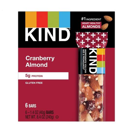 Order Kind Bars, 6 CT, Cranberry Almond food online from CVS store, ROCKFORD on bringmethat.com