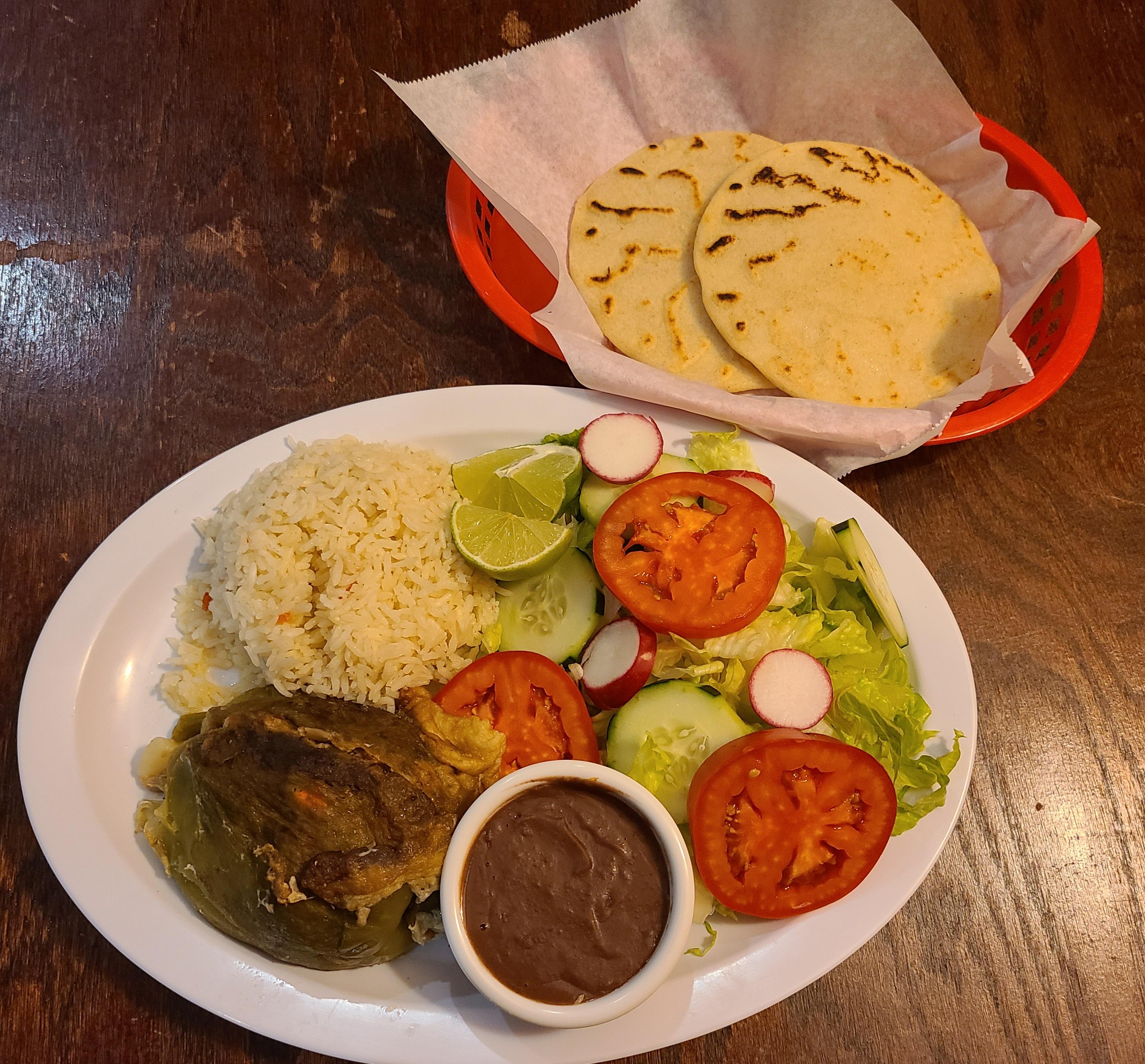 Order Chile Relleno Plate food online from Cantarito Restaurant store, Lancaster on bringmethat.com