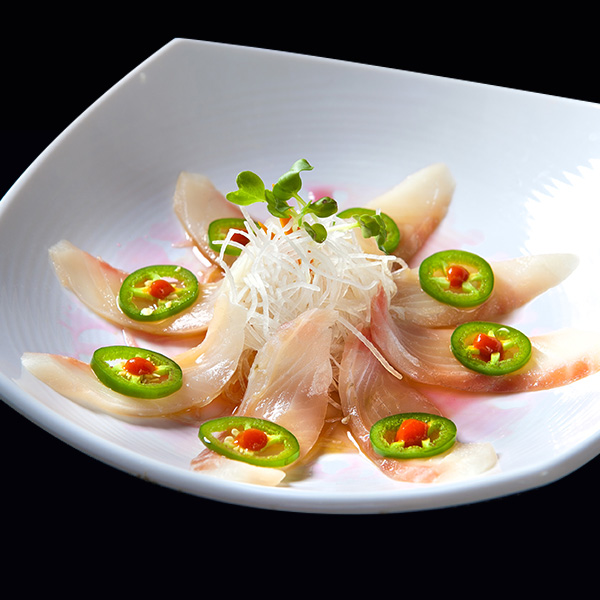 Order Yellowtail Carpaccio food online from Ichiban Sushi & Bar store, Canyon Country on bringmethat.com