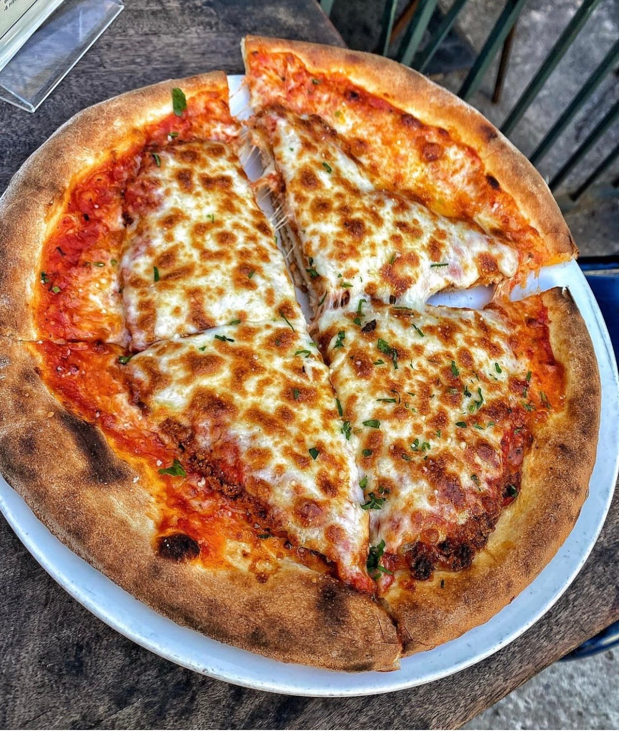 Order Chicken Parm Pizza - Personal 8 inch food online from The Bedford store, Brooklyn on bringmethat.com
