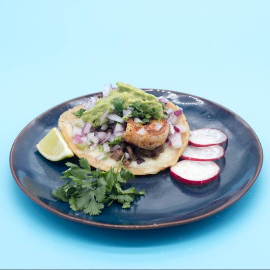 Order (1) Surf and Turf Taco food online from Fit Tacos Meal Prep & Catering store, San Diego on bringmethat.com