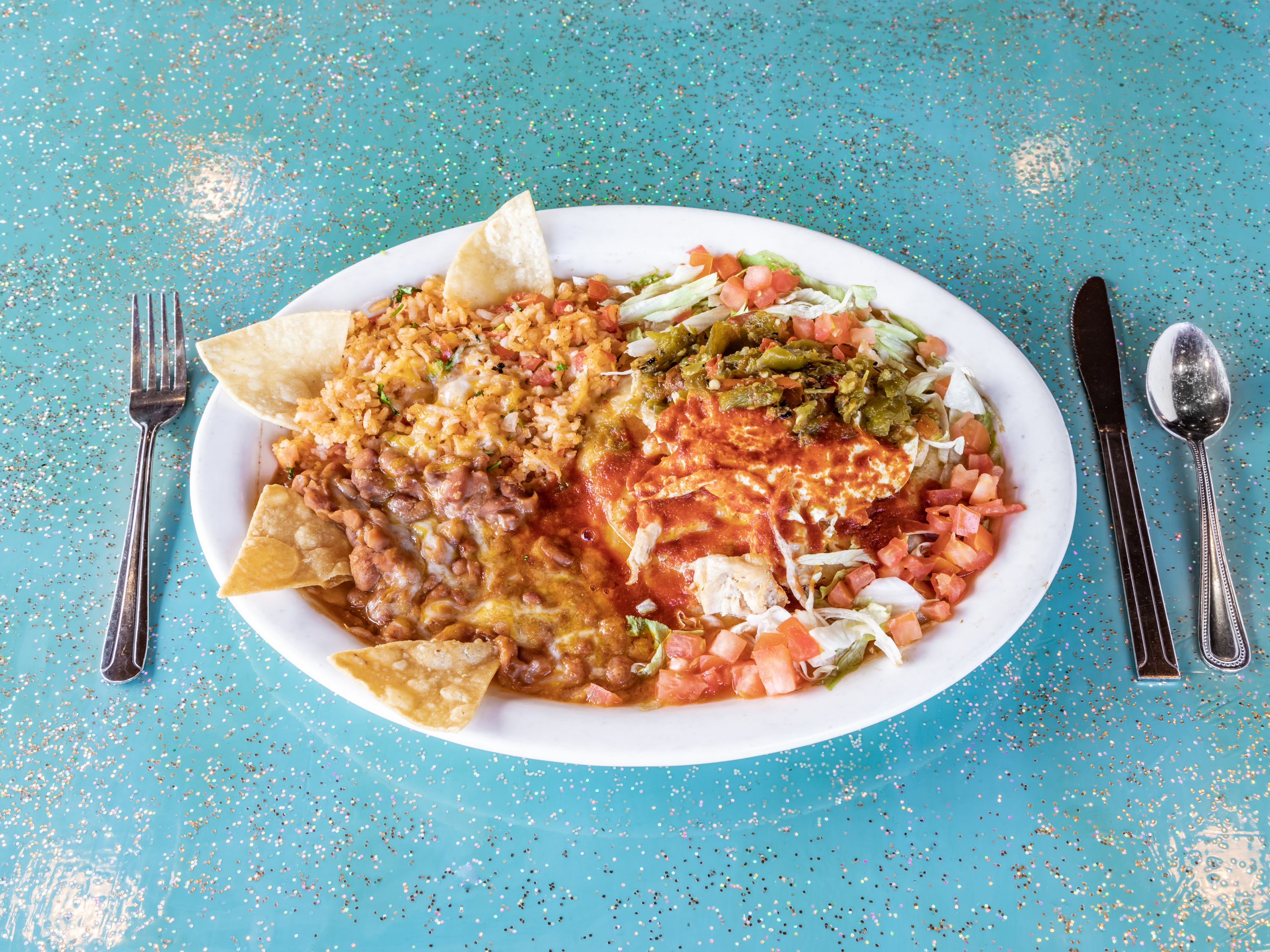 Order 6. Frank's Enchilada Plate food online from Frank and Lupes Old Mexico store, Scottsdale on bringmethat.com