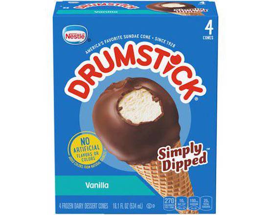 Order Drumstick Cone Vanilla (4 ct) food online from Ctown Supermarkets store, Uniondale on bringmethat.com