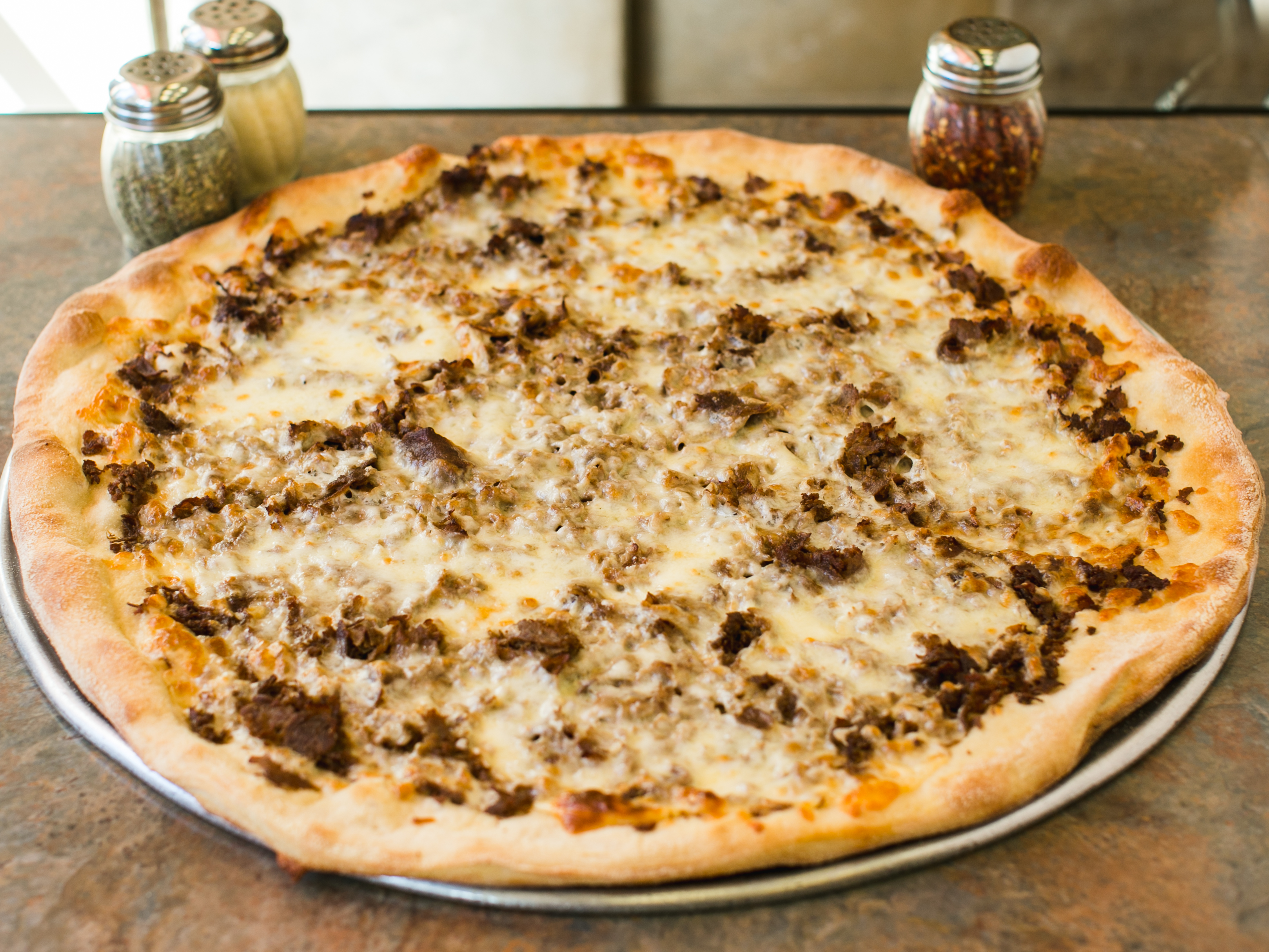 Order Philly Cheesesteak Pizza food online from Dolce- carini store, Philadelphia on bringmethat.com