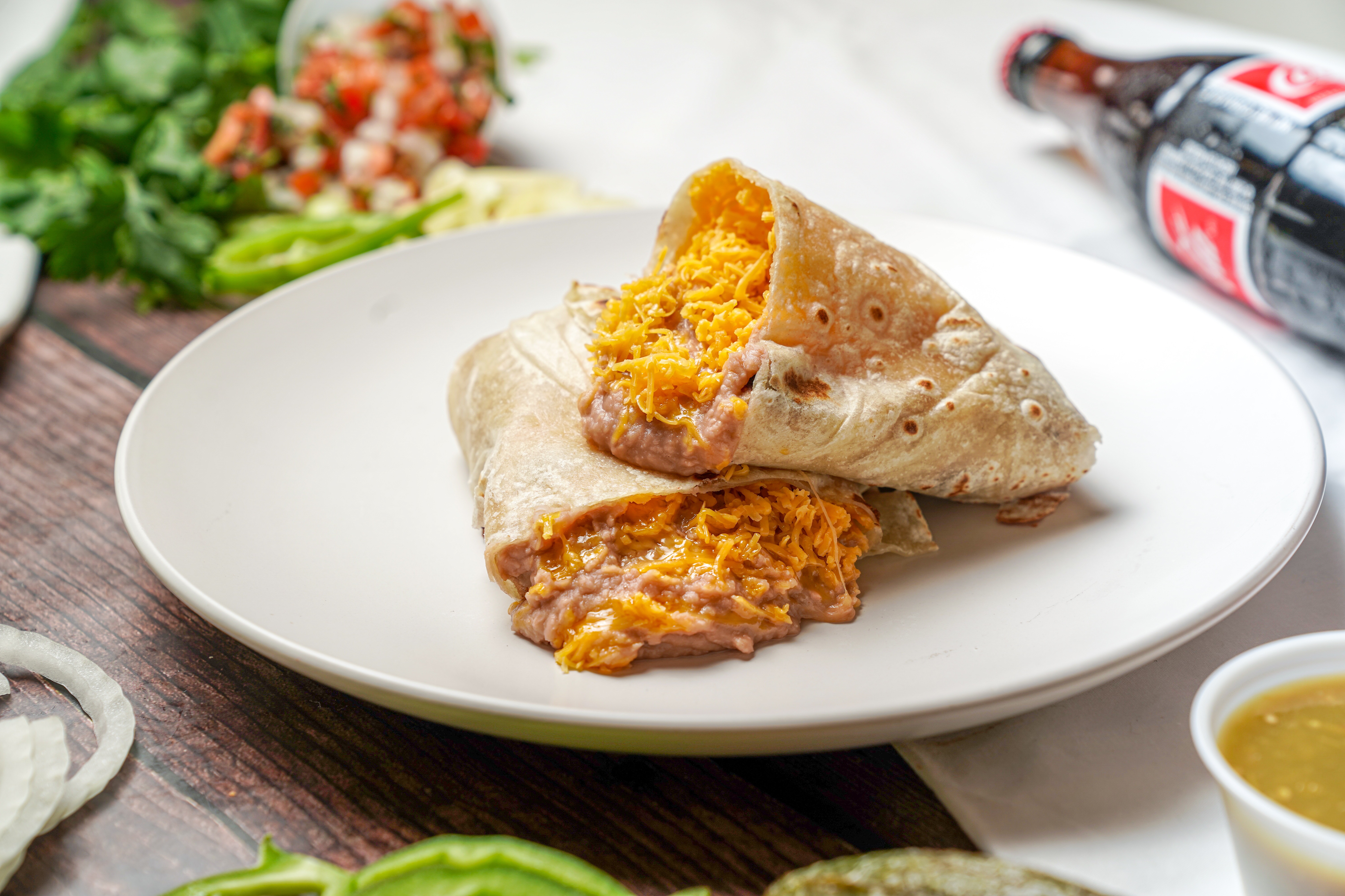 Order Beans & Cheese Burrito food online from Albertacos Mexican Food store, Orange on bringmethat.com