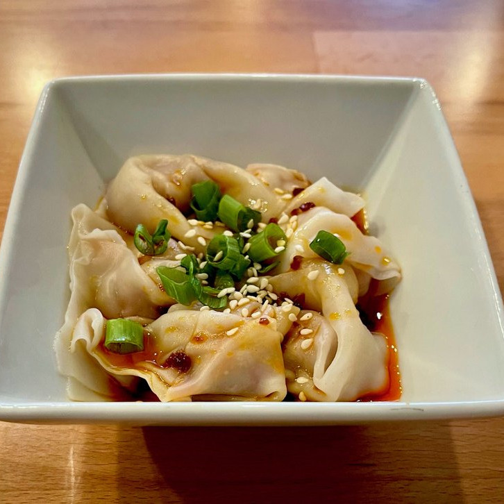 Order Szechuan Chili Wontons (6) food online from Chuan Cafe store, Raleigh on bringmethat.com