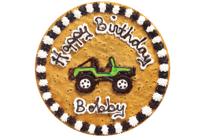 Order Jeep Happy Birthday Cookie Cake food online from American Deli on Broad St. store, Athens on bringmethat.com