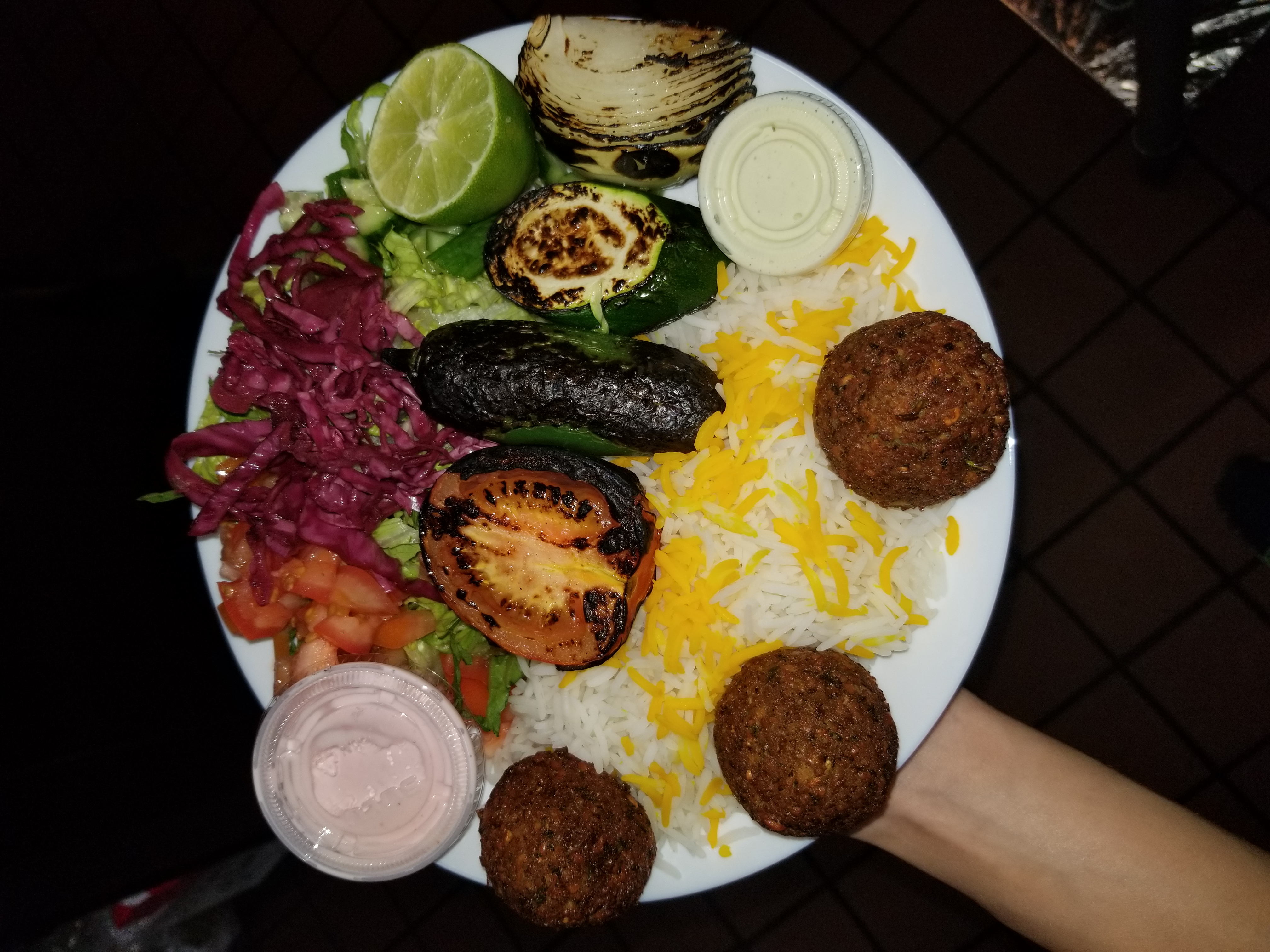Order Falafel (Lunch Special) food online from Kababe Grill store, Northridge on bringmethat.com