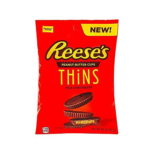 Order Reese's Peanut Butter Cup Thins Milk Chocolate  (3.1 OZ) 133852 food online from BevMo! store, Greenbrae on bringmethat.com