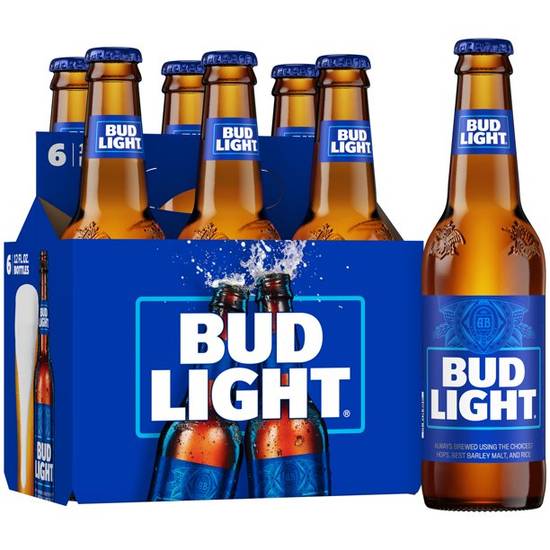 Order Bud Light Beer, 6 Pack Beer Bottles food online from Red Roof Market store, Lafollette on bringmethat.com