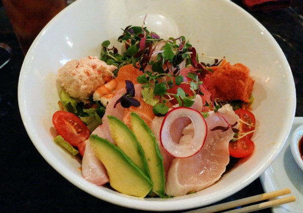 Order Assorted Sashimi Salad food online from Ahi Sushi store, Studio City on bringmethat.com