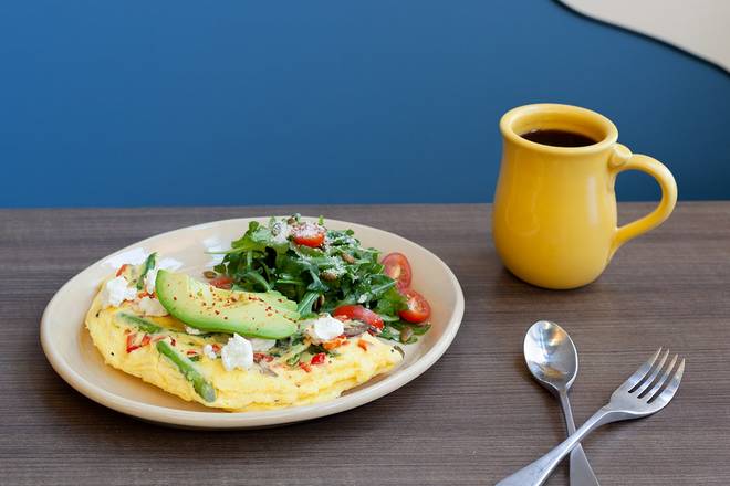 Order Garden Harvest Omelet* food online from Snooze Am Eatery store, San Diego on bringmethat.com