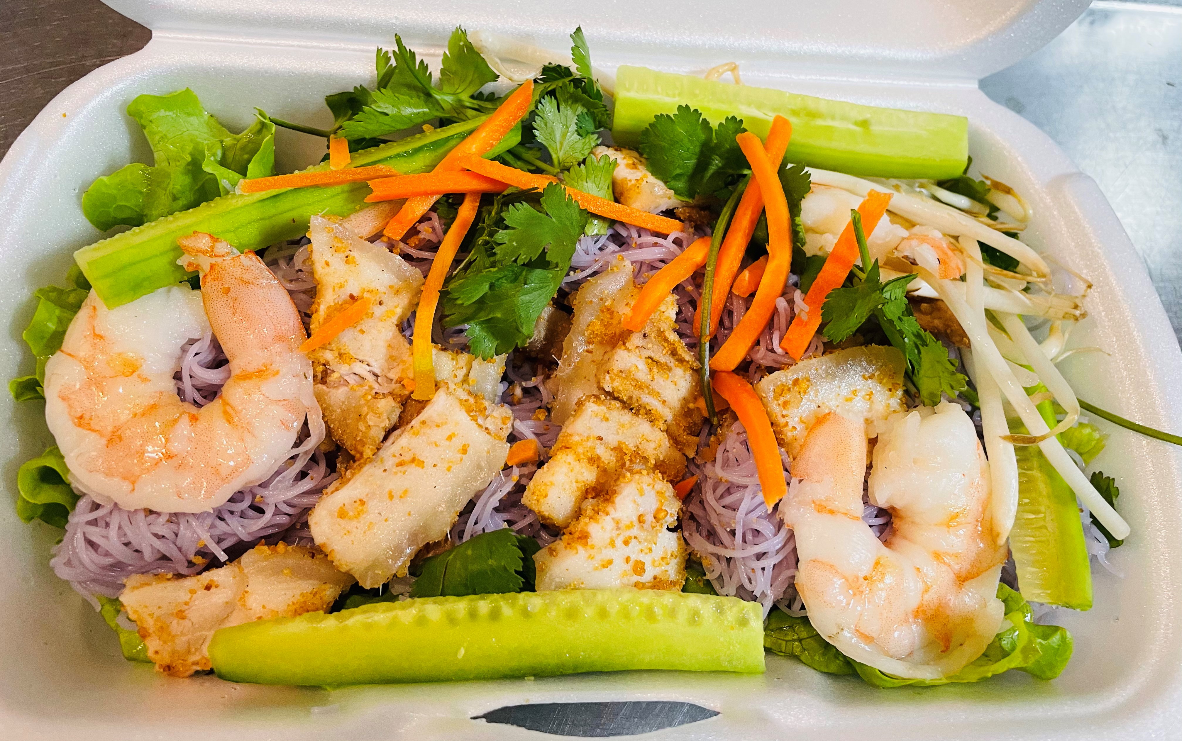 Order Shrimp & Pork Belly Vermicelli Salad food online from Thaily store, Chandler on bringmethat.com