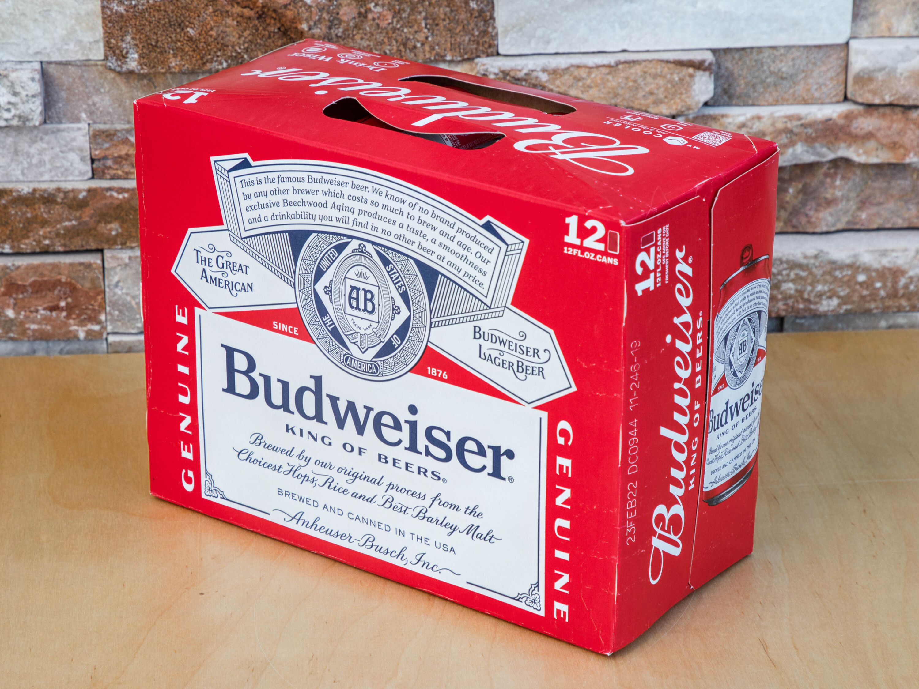 Order 12 Canned Budweiser food online from Sk Food Mart store, Mesa on bringmethat.com